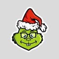 Grinch emoticon emoji Geek Nerd face