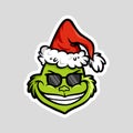 Grinch emoticon emoji Smiling Face Royalty Free Stock Photo