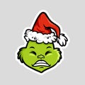 Grinch emoticon emoji Tired Face Royalty Free Stock Photo