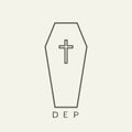 Design Of Coffin Flat Icon, DEP Is RIP In Spanish