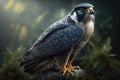 Design of colorful Peregrine Falcon bird in the Jungle