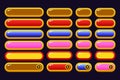 Design for complete set of level button game popup icon window and elements