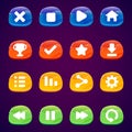 Design for complete set of level button game popup icon window and elements Royalty Free Stock Photo