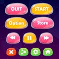 Design for complete set of level button game popup icon window and elements