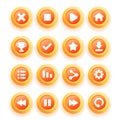 Design for complete set of level button game popup icon window and elements Royalty Free Stock Photo