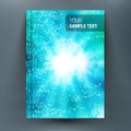 Design composition with blebs on aqua backdrop. A4 brochure title sheet. Royalty Free Stock Photo