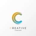 Design concept of C letter. Creative symbol. Vector Royalty Free Stock Photo