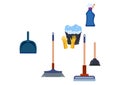 Design concept of cleaning services. Flat style illustration. Housekeeping and household equipment symbols