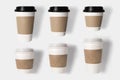 Design concept of mockup coffee cup set on white background. Cop Royalty Free Stock Photo