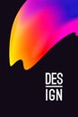 Design concept. Poster or abstract vector background with text. Trendy colourful flow design. Fluid or liquid dynamic