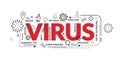 Design Concept Of Word VIRUS Website Banner.