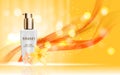 Design Cosmetics Skin Toner Product Bottle with Flowers Golden L