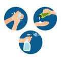 Design of Covid-19 Preventing Health Protocol icon set