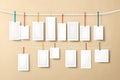 A creative vector illustration showcasing a composition of blank hanging list,