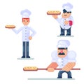 Design culinary and cuisine professionals in uniform. Smiling restaurant chef with assistants isolated. Catering cuisine staff cha