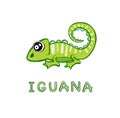 Design Cute iguana cartoon. small icon for stock. Royalty Free Stock Photo