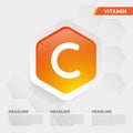 Vitamin C icon Drop collection set, cholecalciferol. golden drop Vitamin complex drop. Medical for heath Vector illustration