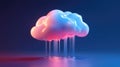 design 3d rendered style of a melting cloud storage icon Royalty Free Stock Photo