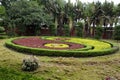 Design and decoration gardening chinese style Yin Yang pattern of Tian Tan Garden in Tiantan temple at Shantou town or Swatow city