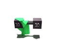 Dumbbell 20 pound, 3D design with green towel cloth
