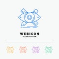 design, designer, illustration, sketch, tools 5 Color Line Web Icon Template isolated on white. Vector illustration Royalty Free Stock Photo