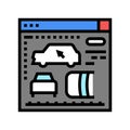 design development and car appearance color icon vector illustration