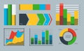 Design diagram chart elements vector illustration of business flow sheet graph infographics data template