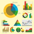 Design diagram chart elements vector illustration of business flow sheet graph infographics data template