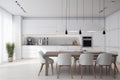 design dining kitchen chair interior domestic house modern home furniture table. Generative AI.