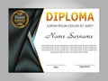 Design diploma or certificate. Horizontal template. Vector