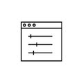 design, display, setting icon. Simple outline vector of Web Design Development  set icons for UI and UX, website or mobile Royalty Free Stock Photo