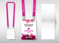 Design of double hole lanyard. Example with double program card. Access ID for congresses, events, fairs, exhibitions Royalty Free Stock Photo