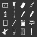 Design and drawing tools icons set grey vector Royalty Free Stock Photo