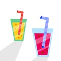 Design of drink and juice in a soft colour background for any template and social media post