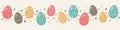 Design of Easter banner. Decorative eggs on white background. Vector Royalty Free Stock Photo