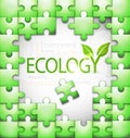 Ecology-related tag cloud puzzle illustration