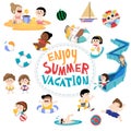 Design element and children for summer season