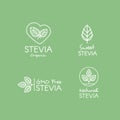 Design Element for Food Packaging with Hand-Lettering Icon, Organic Natural Sweet Stevia Royalty Free Stock Photo