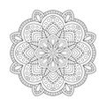 Design Element Mandala for Page of Coloring Book.