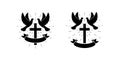 A set of illustrations on the theme of religion, doves, cross, ribbon, rays on the background.