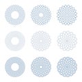 Design element set. Lines circle patterns. Royalty Free Stock Photo