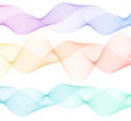 Design element wavy ribbon from many parallel lines36