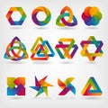 Design elements. abstract symbol set in rainbow colors