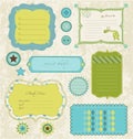 Design elements for baby scrapbook Royalty Free Stock Photo