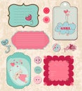 Design elements for baby scrapbook Royalty Free Stock Photo