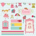 Design Elements for baby Scrapbook Royalty Free Stock Photo