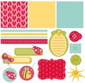 Design elements for baby scrapbook Royalty Free Stock Photo