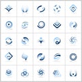 Design elements in blue colors. Abstract icons set Royalty Free Stock Photo