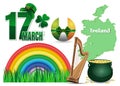 Design elements collection for St. Patrick`s Day Royalty Free Stock Photo