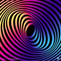 Shifted concentric ellipses like numerous orbits. Abstract background of multicolor rings. Vector image.